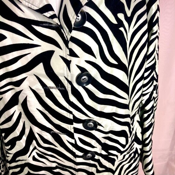 Ubu Flocked Zebra Print Button Down Coat Jacket Size L - Picture 11 of 11